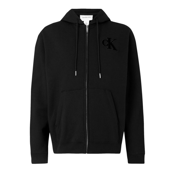 Calvin Klein Ανδρική ζακέτα Velvet Monogram Zip Thru Hoodie